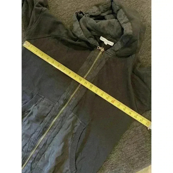 Young Fabulous & Broke Long Cardigan Hoodie Duster Coat Sz Small Black Zip Up - Picture 6 of 8